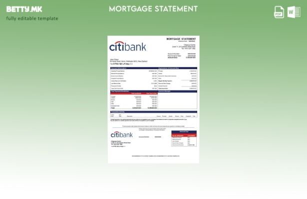 модерен стил Нов Зеланд Ситибанк Нов Зеланд извештај за хипотека Шаблон за Word 